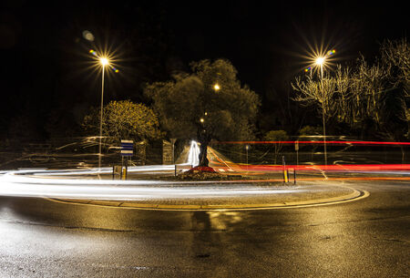 Traffic circle with olive tree