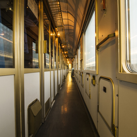 interior of a train - corridorの写真素材