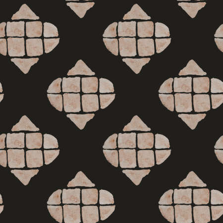 Seamless pattern with an ornament of watercolor elements. Imitation of coffee stains.