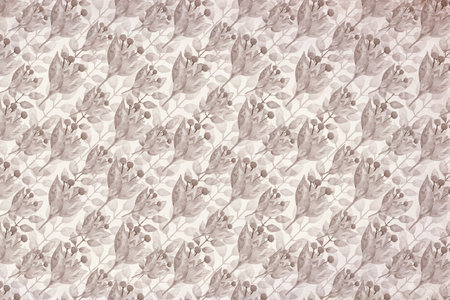 Raster illustration, monochrome retro background for design with watercolor flowers. Backdrop for postcard, wrapping, wrapping and scrapbooking. Floral decoration.の写真素材