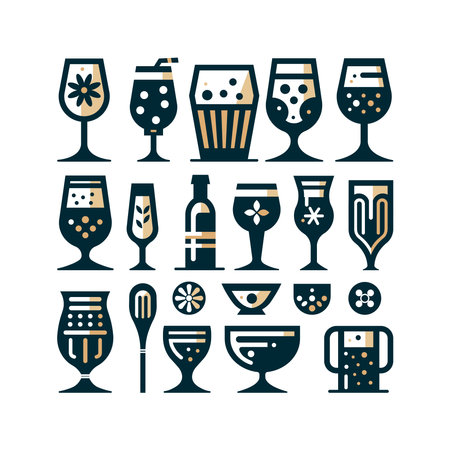 Drinkware set. Vector illustration.のイラスト素材