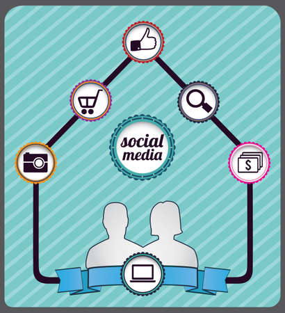 Abstract concept of social media - vector illustrationのイラスト素材