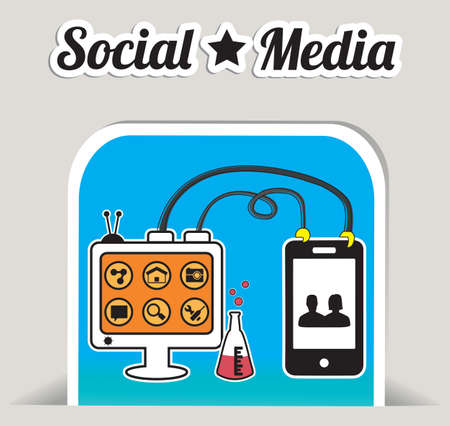 Abstract concept of socila media with bookmark - vector illustrationのイラスト素材