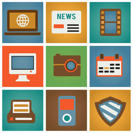 Retro social media icons for design - vector iconsのイラスト素材