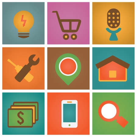 Retro social media icons for design - part 2 - vector iconsのイラスト素材