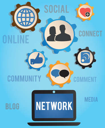 concept of network - vector illustrationのイラスト素材
