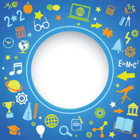Background with education icons for text or main icon - vector illustrationのイラスト素材
