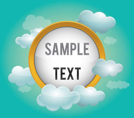 Presentation template with clouds - vector illustrationのイラスト素材