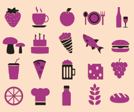 Set of food icons - vector iconsのイラスト素材