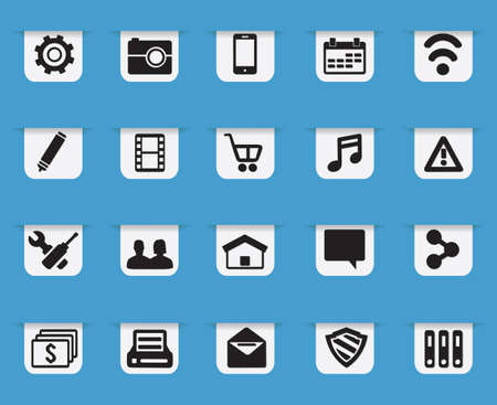 Paper cut of social media - vector iconsのイラスト素材