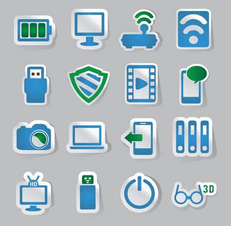 Set of movie stickers - vector illustrationのイラスト素材