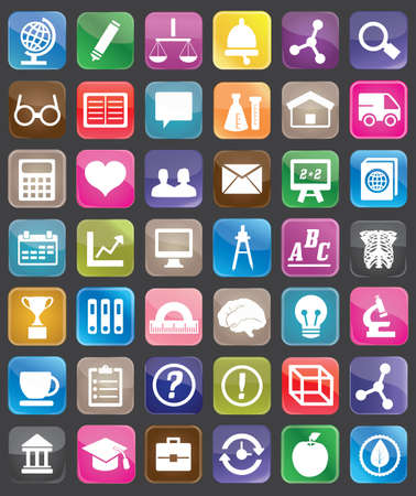 Set of education and science buttons for design - iconsのイラスト素材