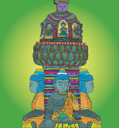 psychedelic buddha -  illustrationのイラスト素材
