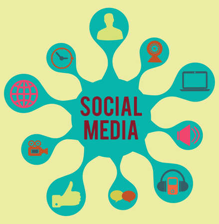 vintage concept of social media -  illustrationのイラスト素材