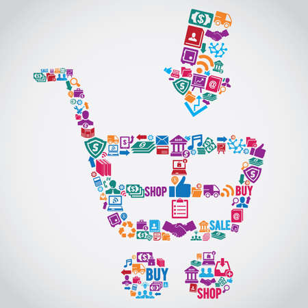 Abstract concept of shopping - vector illustratorのイラスト素材