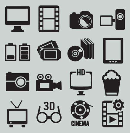 Set of video icons - vector iconsのイラスト素材