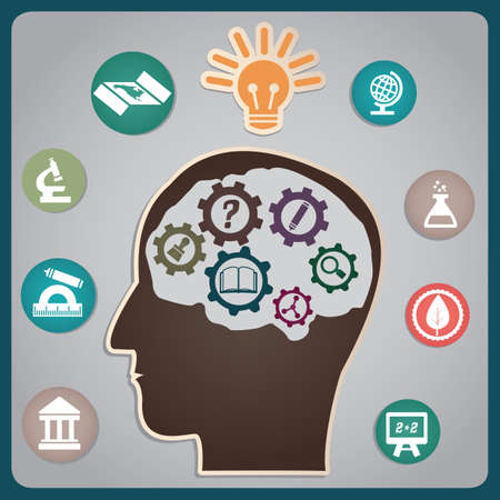 Concept of education with process - vector illustrationのイラスト素材