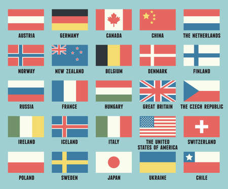 Set of flags of different countries - vector symbolのイラスト素材