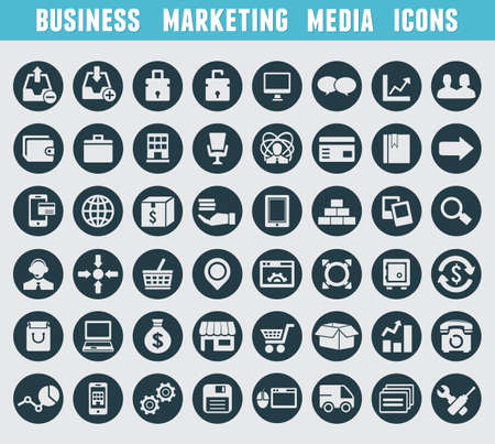 Set of business and marketing icons - vector icons