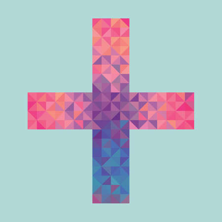  cross made of trianglesのイラスト素材