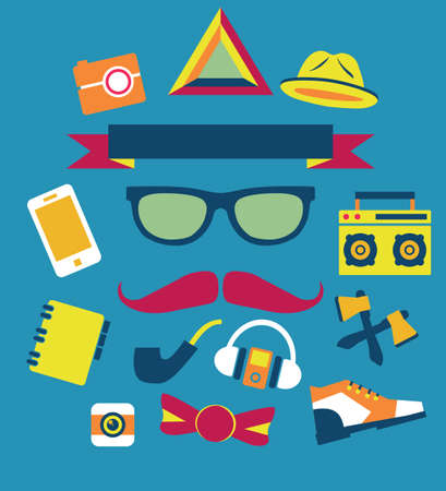 Hipster style elements - vector illustrationのイラスト素材