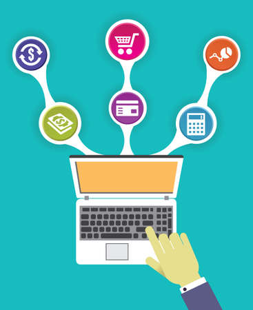 Concept of internet marketing - vector illustrationのイラスト素材