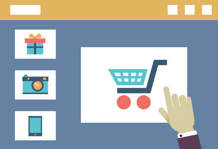 Vector internet shopping  Order and delivery  Flat style design - vector illustrationのイラスト素材
