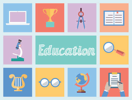 Concept of education  Flat style design - vector illustrationのイラスト素材