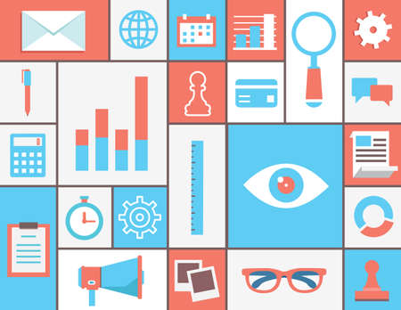 Vector flat concept of web analytics - vector illustrationのイラスト素材