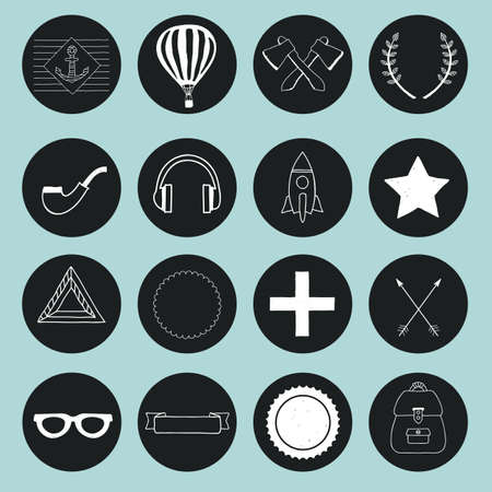 Vector set of hand drawn vintage objects for design  Drawn elements for photo - vector elementsのイラスト素材