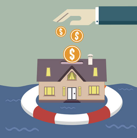 Home insurance concept - vector illustrationのイラスト素材