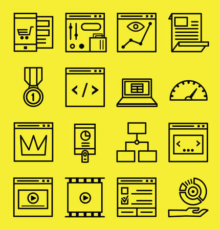 Set of seo and internet service icons. Outline style - part 1 - vector iconsのイラスト素材
