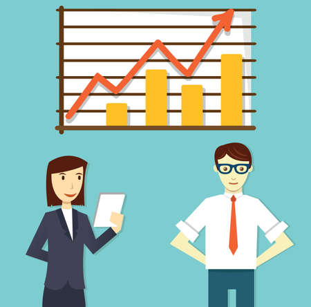 Vector concept of business plan development and business optimization - vector illustrationのイラスト素材