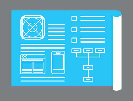 Application development for mobile devices. Sketch of application - vector illustrationのイラスト素材