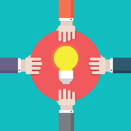 Copyright infringement. Idea and hands - vector illustrationのイラスト素材