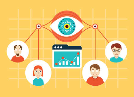 Vector illustration of web analytics information and development website statistic - vector illustrationのイラスト素材