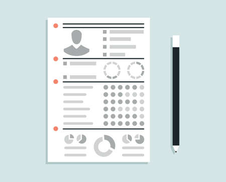 Business resume with personal information - vector illustrationのイラスト素材