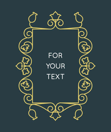 Vector linear monogram - frame for text - vector elementのイラスト素材