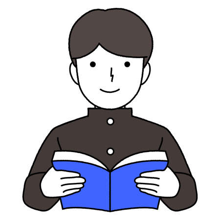 Students reading books 01のイラスト素材