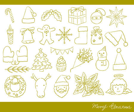 Christmas illustration setのイラスト素材