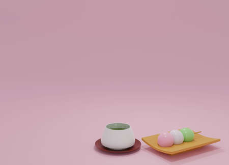 Spring Hanami Dango Image 3DCGの写真素材