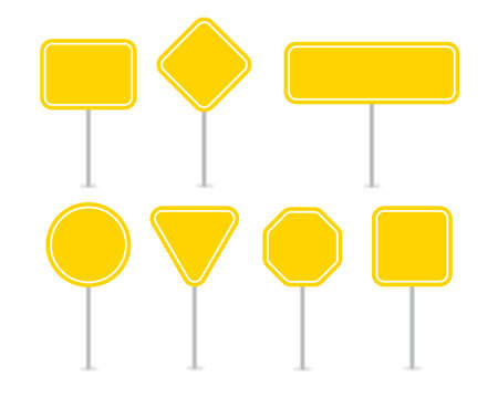Yellow sign vector illustration setのイラスト素材
