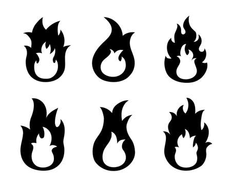 Flame vector set / multiple illustrationのイラスト素材