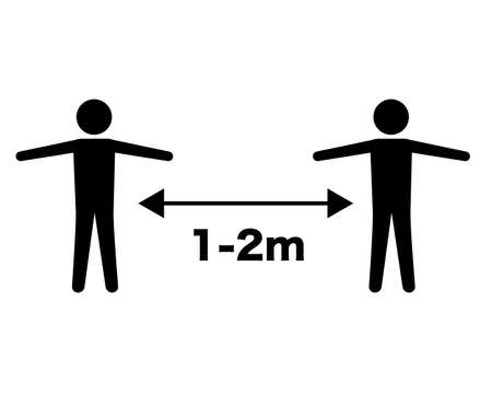 Social distance vector / pictogramのイラスト素材