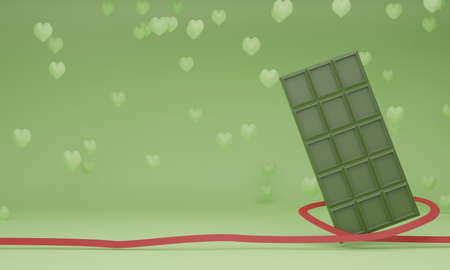 Matcha chocolate background 3DCG illustration image