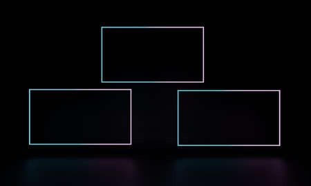 Neon background 3DCG illustration image