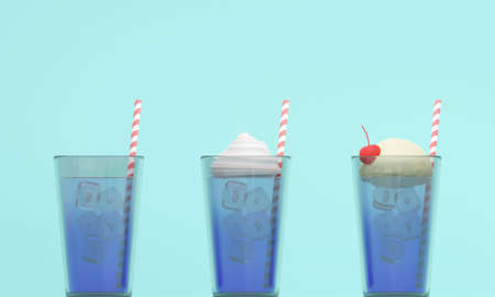 Background summer / cream soda 3DCG illustration