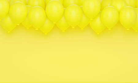 Balloon 3DCG image background / yellowの写真素材