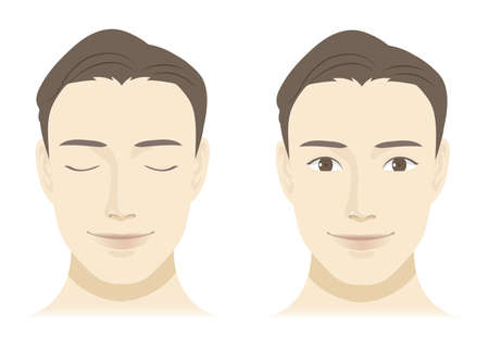 Male face illustration setのイラスト素材