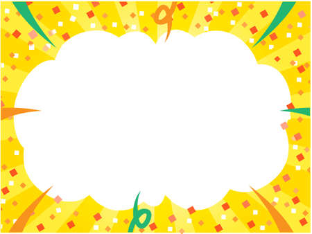 
Background of concentrated lines and clouds and confettiのイラスト素材